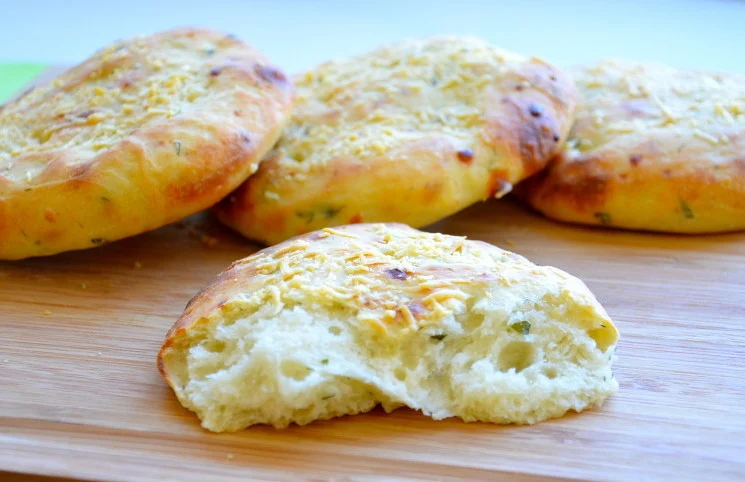 Лепешки с зеленью и пармезаном