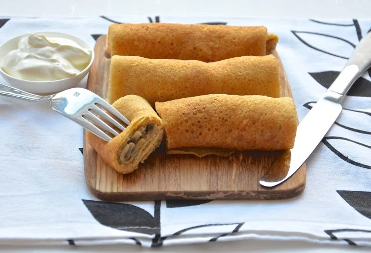 Блины с грибами